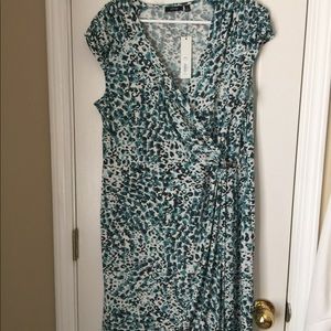 Ladies turquoise blue print dress